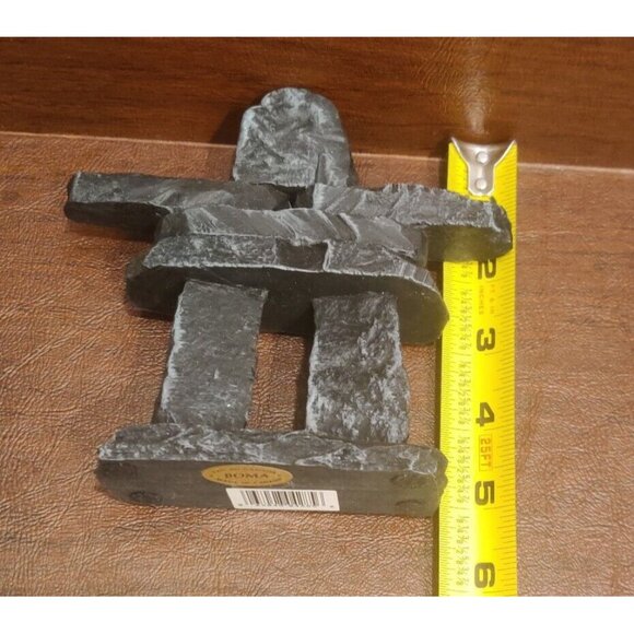 Inuit Folk Art Inukshuk 5" Black Statue Recycled Material Made In Canada Boma - Picture 9 of 11